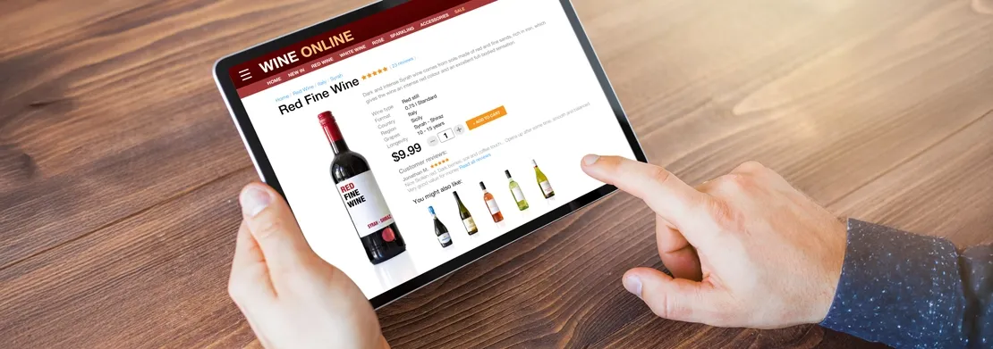 banner centrée vin ecommerce